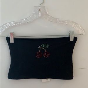 LF Stores Black Bedazzled Tube Top